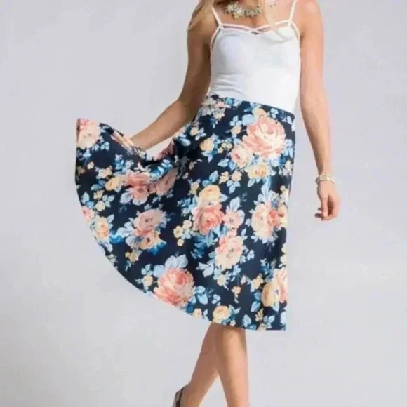 BNWT Floral Midi Skirt, Multicolor - Picture 3 of 5